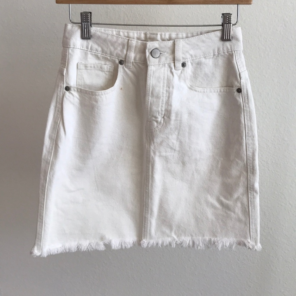 White Jean Skirt